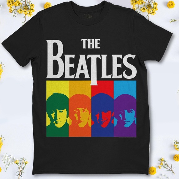 The Beatles Yellow Submarine Album Colorblock T-Shirt Rock Music Unisex T-Shirt - Picture 1 of 2